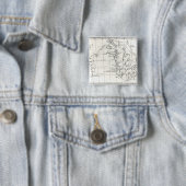 Schets van Australië Vierkante Button 5,1 Cm (In situ)
