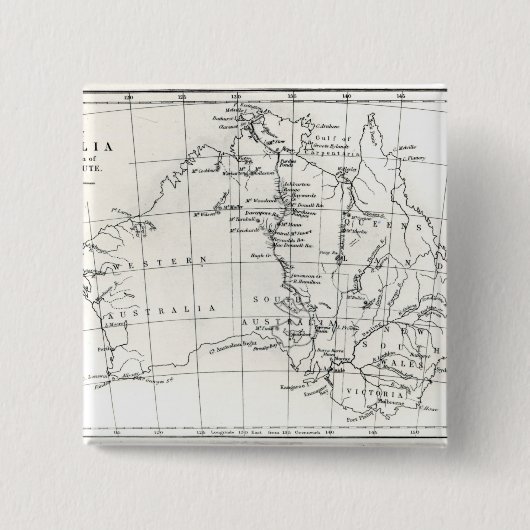 Schets van Australië Vierkante Button 5,1 Cm (Voorkant)