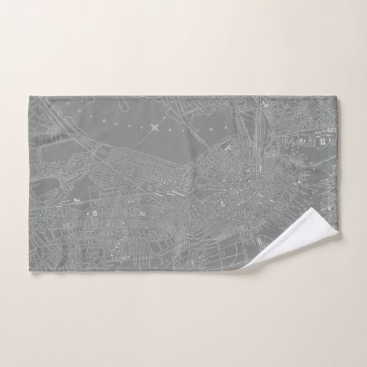 Schets van Boston City Map Bad Handdoek (Handdoek)