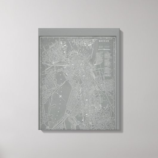 Schets van Boston City Map Canvas Afdruk (Voorkant)