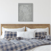Schets van Boston City Map Canvas Afdruk (Insitu (Slaapkamer))