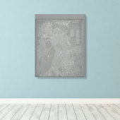 Schets van Boston City Map Canvas Afdruk (Insitu (Houten vloer))