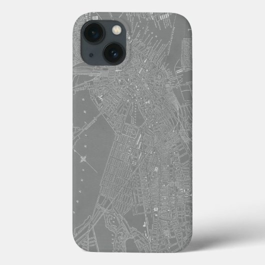 Schets van Boston City Map Case-Mate iPhone Case (Achterkant)