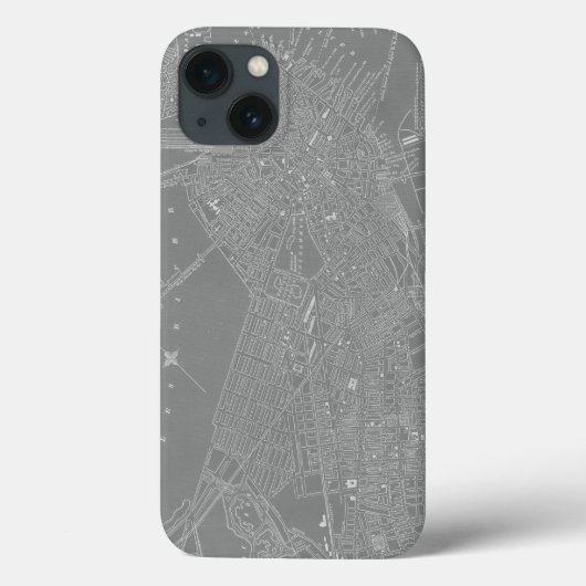 Schets van Boston City Map Case-Mate iPhone Case (Achterkant)