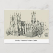 Schets van Canterbury Cathedral, Engeland Briefkaart (Voorkant)