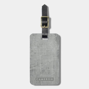 Schets van Chicago City Map Bagagelabel