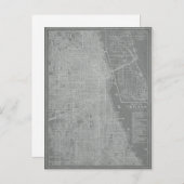 Schets van Chicago City Map Briefkaart (Voorkant / Achterkant)