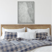 Schets van Chicago City Map Canvas Afdruk (Insitu (Slaapkamer))