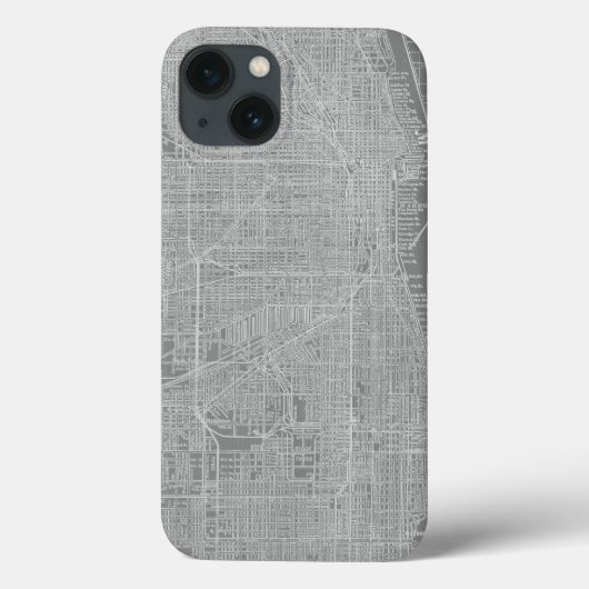 Schets van Chicago City Map Case-Mate iPhone Case (Achterkant)