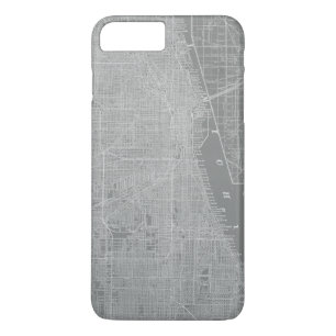 Schets van Chicago City Map iPhone 8 Plus / 7 Plus Hoesje