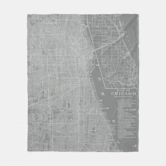 Schets van Chicago City Map Fleece Deken (Voorkant)