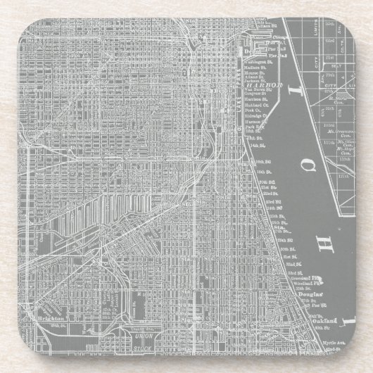 Schets van Chicago City Map Onderzetter (Voorkant)