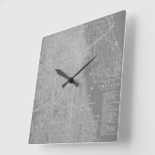 Schets van Chicago City Map Vierkante Klok (Hoek)