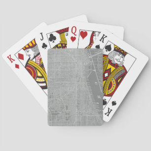 Schets van Chicago stadsplattegrond Pokerkaarten