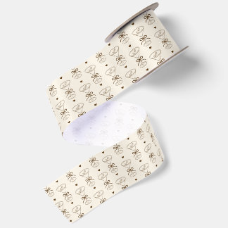 Schets van Coffee Martini Hearts Patroon Verjaarda Lint