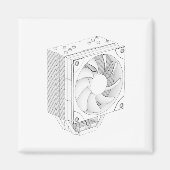 Schets van computer processor koeler magneet (Voorkant)