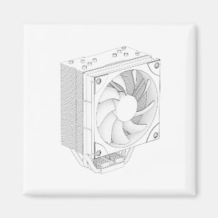 Schets van computer processor koeler magneet