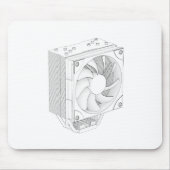 Schets van computer processor koeler muismat (Voorkant)