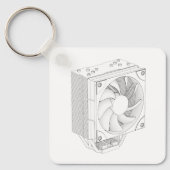 Schets van computer processor koeler sleutelhanger (Voorkant)