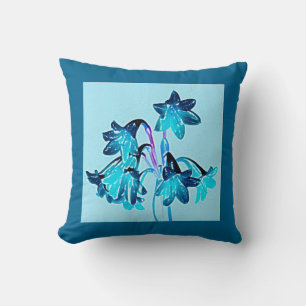 Schets van Daylilies - Cobalt en Sky Blue Kussen