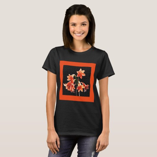 Schets van Daylilies - Mandarijns oranje en Rust T-shirt (Voorkant volledig)