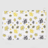 schets van de achtergrond van het bijenpatroon golfhanddoek (Horizontaal)