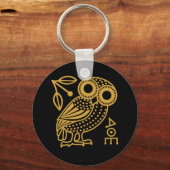 Schets van de Atheense Owl van de oude Griekse mun Sleutelhanger (Voorkant)