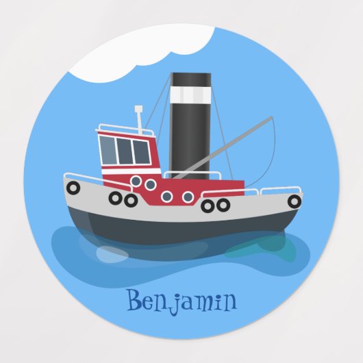 Schets van de cartoon van de trawlvisserij met de labels (Design 1)