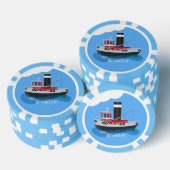 Schets van de cartoon van de trawlvisserij met de poker chips (Opstapeling)
