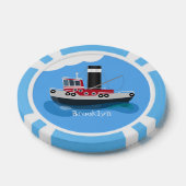 Schets van de cartoon van de trawlvisserij met de poker chips (Enkel)