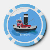 Schets van de cartoon van de trawlvisserij met de poker chips (Achterkant)