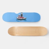 Schets van de cartoon van de trawlvisserij met de  skateboard (Horizontaal)