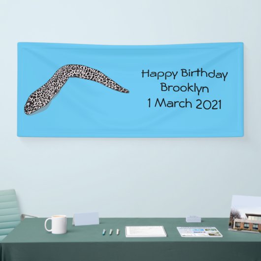 Schets van de cartoon van gepotte moray spandoek (Beurs)