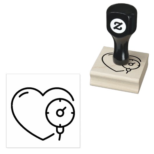 Schets van de hartbloeddruk 	rubberstempel (Gestempeld)