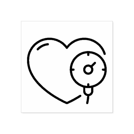 Schets van de hartbloeddruk 	rubberstempel (Afrduk)