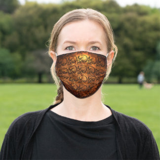Schets van de menselijke schedel, warm goudblad, p stoffen mondmasker