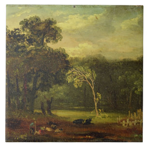 Schets van de Natuur in Sion Park, 1819 (olie op d Tegeltje