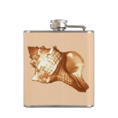 Schets van de schelp van de kegel - bruin, wit en  heupfles (Achterkant)