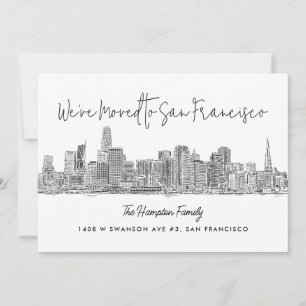 Schets van de skyline van San Francisco in bewegin Aankondiging