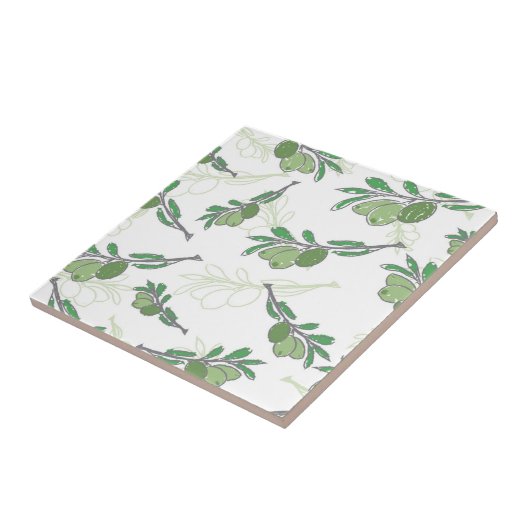 schets van de takken van de olijfboom tegeltje (Zijkant)