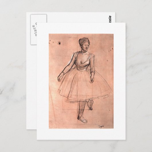 Schets van de  toneeldanser Degas Briefkaart (Voorkant / Achterkant)