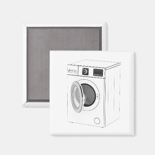Schets van de wasmachine magneet (Voorkant / Achterkant)
