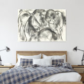 Schets van drie paarden canvas afdruk (Insitu (Slaapkamer))