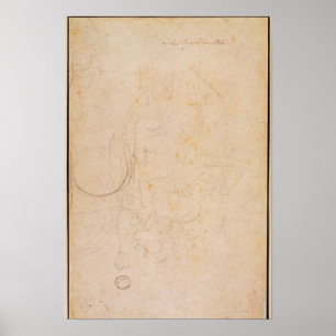 Schets van een figuur met handtekening van de kuns poster