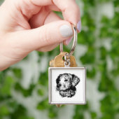 Schets van een hondenkop  sleutelhanger (Hand)