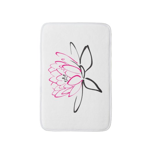 Schets van een lotusbloem badmat (Voorkant Verticaal)