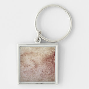 Schets van een opgewonden leeuw sleutelhanger