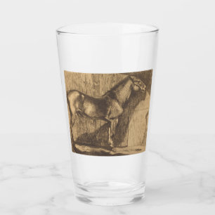 Schets van een pony (door Paul-Albert Besnard) Glas