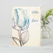 Schets van een roos kaart (Staand voorkant)