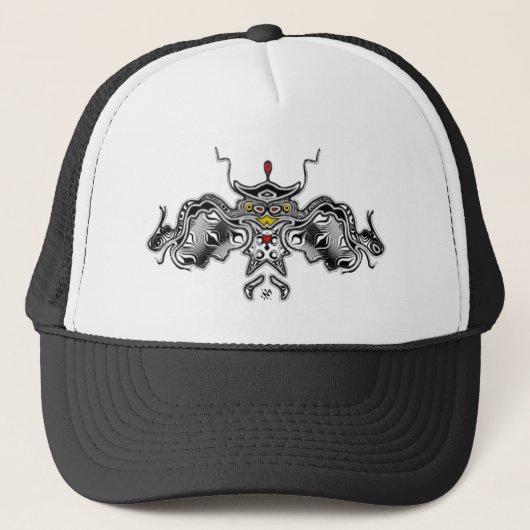 Schets van een uil trucker pet (Voorkant)